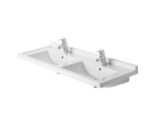 Duravit Starck 3 Раковина 130х48.5 см, с 1 отв., двойная, цвет: белый. 0332130000