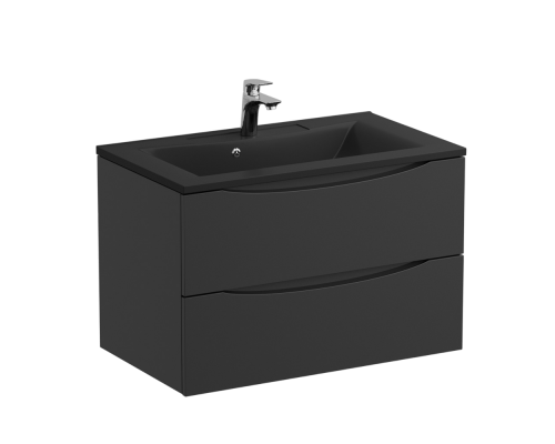 Тумба с раковиной BelBagno Marino 80, подвесная, nero lucido, черная раковина Тумба с раковиной BelBagno Marino 80, подвесная, nero lucido, черная раковина