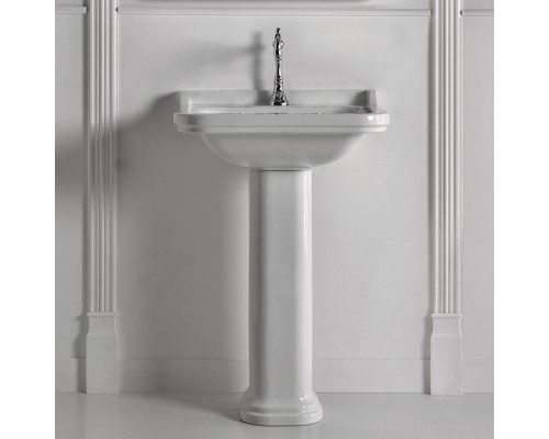 Kerasan Waldorf Раковина 60х55 см, 1 отв., с пьедесталом, керамическая, цвет: белый/хром. 4140K1bi/cr*1,  417001