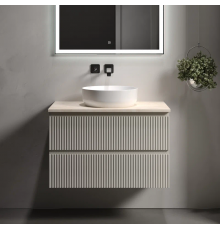 Тумба под раковину Sancos Snob R 80 со столешницей, beige soft, бежевая