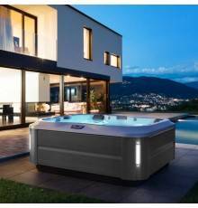 Jacuzzi J335 Минибассейн 214х214хh94см, отдельностоящий, гидро/аэромассаж, подсветка, стереосистема, CLEARRAY, MSFoam, нагреватель, с крышкой, отделка: platinum / smoked  ebony. 903002410,  ZP12ZY0EW40