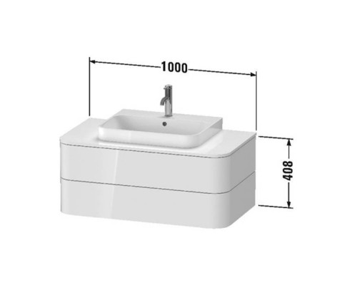 Duravit Happy D.2 Plus Тумба подвесная 100x55х40.8см, с раковиной и 2 ящиками, цвет: stone grey satin matt. 2360600000,  HP497109292,  HP031E08080