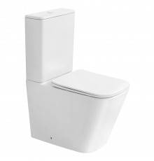 Унитаз-компакт напольный Abber Rechteck AC1210TMW, безободковый, с микролифтом, белый матовый