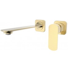 AQM6315BG Monza Смеситель для раковины 200 мм, настен., на 2 отв., Комплект, Brushed gold AQM6315BG