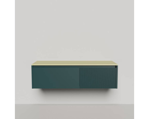 Salini Domino Тумба со столешницей, 140х50х40см., из S-Stone в сборе, крепеж; сифон; фасад: эмаль Ral6004, столешница: Ral1000. 27D114 Ral6004+Ral1000