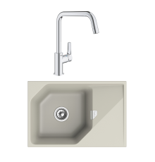 Комплект Мойка Rivelato Locus LS-75 topazio + Смеситель Grohe Eurosmart