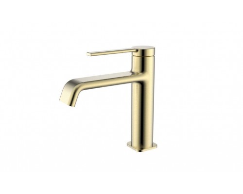 AQM6410BG Asti Смеситель для раковины 104 мм, гладкий, подводка ½ каскадный аэратор, Brushed gold AQM6410BG