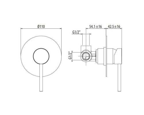 Gattoni Circle Two Смеситель для душа, встраиваемый, цвет: хром. 9130/91C0 Gattoni Circle Two Смеситель для душа, встраиваемый, цвет: хром. 9130/91C0