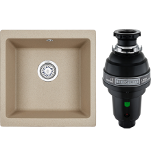 Комплект Мойка кухонная Granula 4451, песок + Измельчитель Bone Crusher BC 1000-AS
