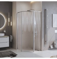 Душевой уголок BelBagno Uno UNO-195-P-1-90-CH-CR, стекло рифленое