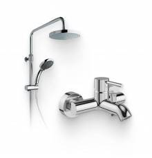 Душевой комплект Смеситель VitrA Minimax S A41994EXP + Стойка System Rain A45597EXP