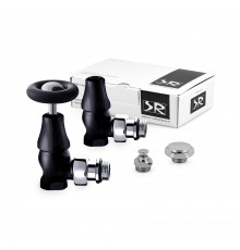 Комплект SR Rubinetterie серия Old Style 1/2 угловой с маховиком, цвет черный матовый K390-1500VC0S