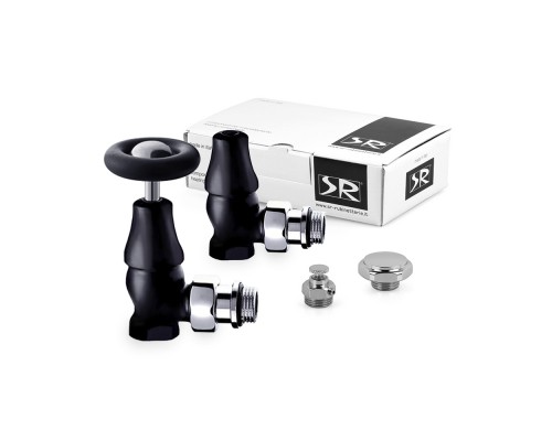 Комплект SR Rubinetterie серия Old Style 1/2 угловой с маховиком, цвет черный матовый K390-1500VC0S