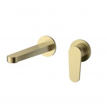 AQM6915BG Novara Смеситель для раковины настенный на 2отв., цвет золото шлифованное AQM6915BG