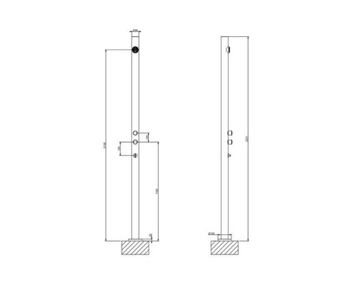 Gessi Origini Внешние части для уличной душевой стойки на 2 выход, цвет Steel Brushed . 63210#239