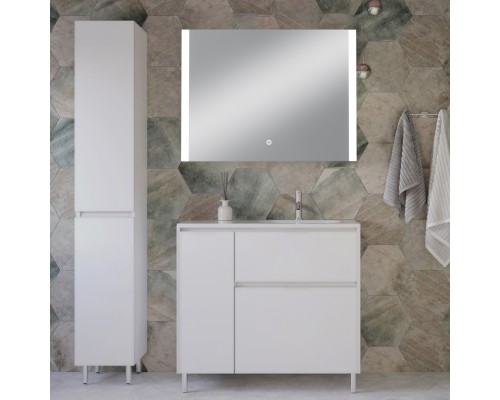 Мебель для ванной комнаты Style Line Барселона 90 R Люкс Plus, с бельевой корзиной, зеркало STWORKI Копенгаген Мебель для ванной комнаты Style Line Барселона 90 R Люкс Plus, с бельевой корзиной, зеркало STWORKI Копенгаген