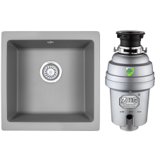 Комплект Мойка кухонная Granula 4451, алюминиум + Измельчитель Zorg Inox D ZR-56 D