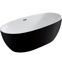 Акриловая ванна Vincea VBT-405-1700MB 170x80 см, отдельностоящая, овальная, с ножками, со сливом-переливом, черная, матовая