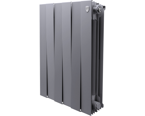 Радиатор биметаллический Royal Thermo Piano Forte 500 silver satin 6 секций, серебро