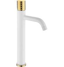 Смеситель для раковины Boheme Stick 122-WG white diamond gold