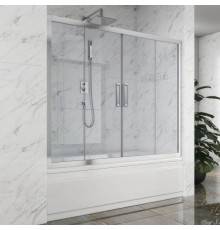 Шторка на ванну Kubele DE019 P4-CLN-CH 145х150 см, профиль хром