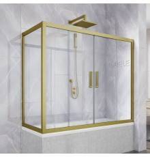 Шторка на ванну Kubele DE019 PR4-CLN-BR 180х80 см, профиль бронза