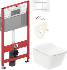 Комплект Унитаз подвесной Toto SP CW532Y с микролифтом + Инсталляция TECE Base 9400413 4 в 1 с кнопкой смыва