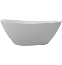 Ванна из искусственного камня WHITECROSS Spinel A 150x70 см, отдельностоящая, овальная, с донным клапаном, белая матовая