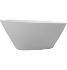 Ванна из искусственного камня WHITECROSS Spinel C 150x70 см, отдельностоящая, овальная, с донным клапаном, белый глянец