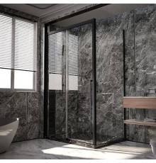 Душевой уголок Veconi Premium Trento PTC-SP-30B 140x80, профиль черный матовый, стекло прозрачное