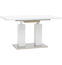 Обеденный стол Stool Group Сиэтл 140x90 см, раскладной, глянцевый белый