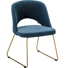 Стул R-Home Lars Link микровелюр diag blue, ножки золото