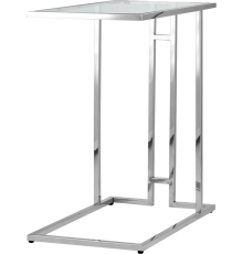 Приставной столик Stool Group Бостон прозрачное стекло, опора серебро