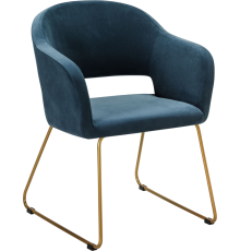Стул R-Home Oscar Link микровелюр diag blue, ножки золото