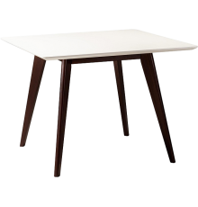 Обеденный стол R-Home Лунд 86x86 см, белый, темный орех