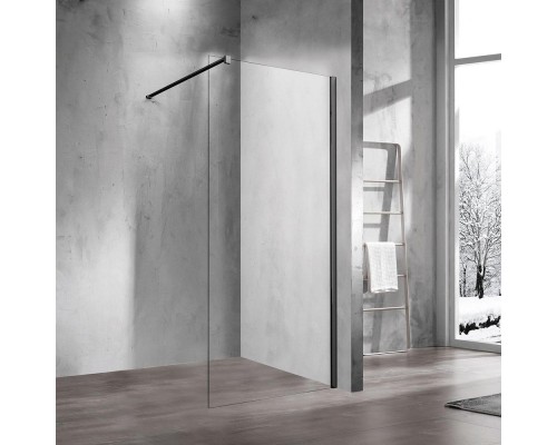 Душевая перегородка Vincea Walk-in VSW-1H600CLB 60 см, профиль матовый черный, стекло прозрачное