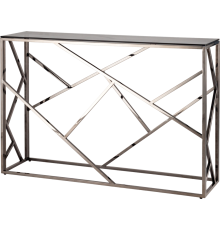 Консоль Stool Group Арт Деко 115x30 см, стекло smoke, сталь тёмный хром