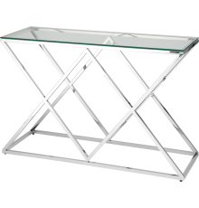 Консоль Stool Group Инсигния 120x40 см, прозрачное стекло, сталь серебро