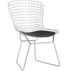 Стул Stool Group Bertoia хромированный, черная подушка