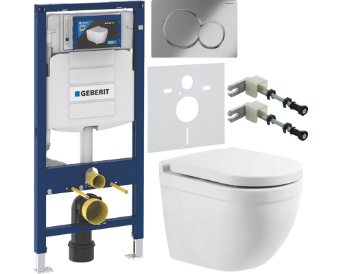 Комплект Унитаз подвесной BelBagno Senso -R BB017CHR + Крышка Norma BB865SC с микролифтом + Инсталляция Geberit Duofix UP 320 111.300.00.5 + Кнопка Sigma 01 115.770.21.5 хром + Крепления 111.815.00.1 к стене + Шумоизоляция 156.050.00.1