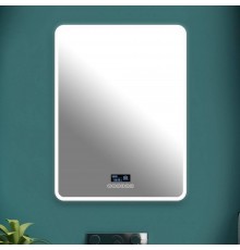 Зеркало Silver Mirrors Стив 68,5x91,5 с подсветкой, с подогревом, с часами