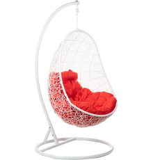 Садовое кресло BiGarden Easy White белое, подушка красная