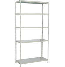 Стеллаж BRABIX MS Plus 200х40-5 100х40 см, с регулируемыми опорами, серый