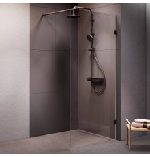 Душевая перегородка AM.PM X-Joy W94WI-90-F1-BTE 90x195, фурнитура черная, стекло прозрачное