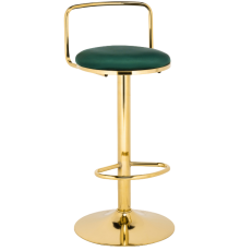 Барный стул Woodville Lusia green, опора gold