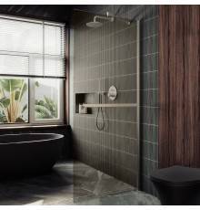 Душевая перегородка Maybahglass MGD-721-5ш 69 см, профиль хром матовый, стекло бронза