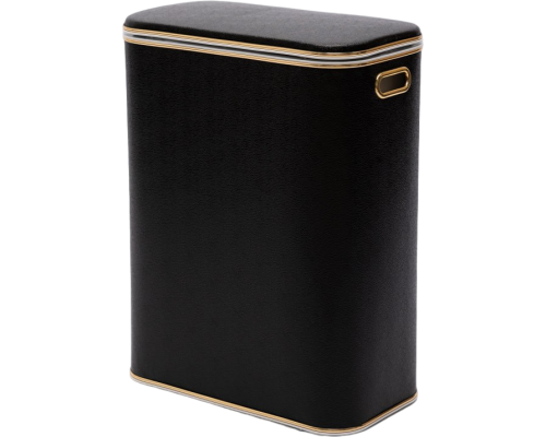 Корзина для белья Geralis KHBG-B черная, золото, стандартная