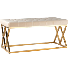 Банкетка Stool Group Инсигния 99х46 см, велюр бежевый, опора сталь золото
