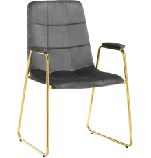 Стул Woodville Lana dark grey, ножки gold
