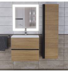 Мебель для ванной комнаты Uperwood Barsa 60 подвесная, черная, дуб сонома